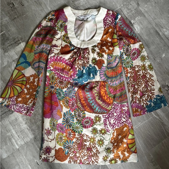 Trina Turk Sz 2 silk (93%) blend fully lined colorful dress - Picture 4 of 10